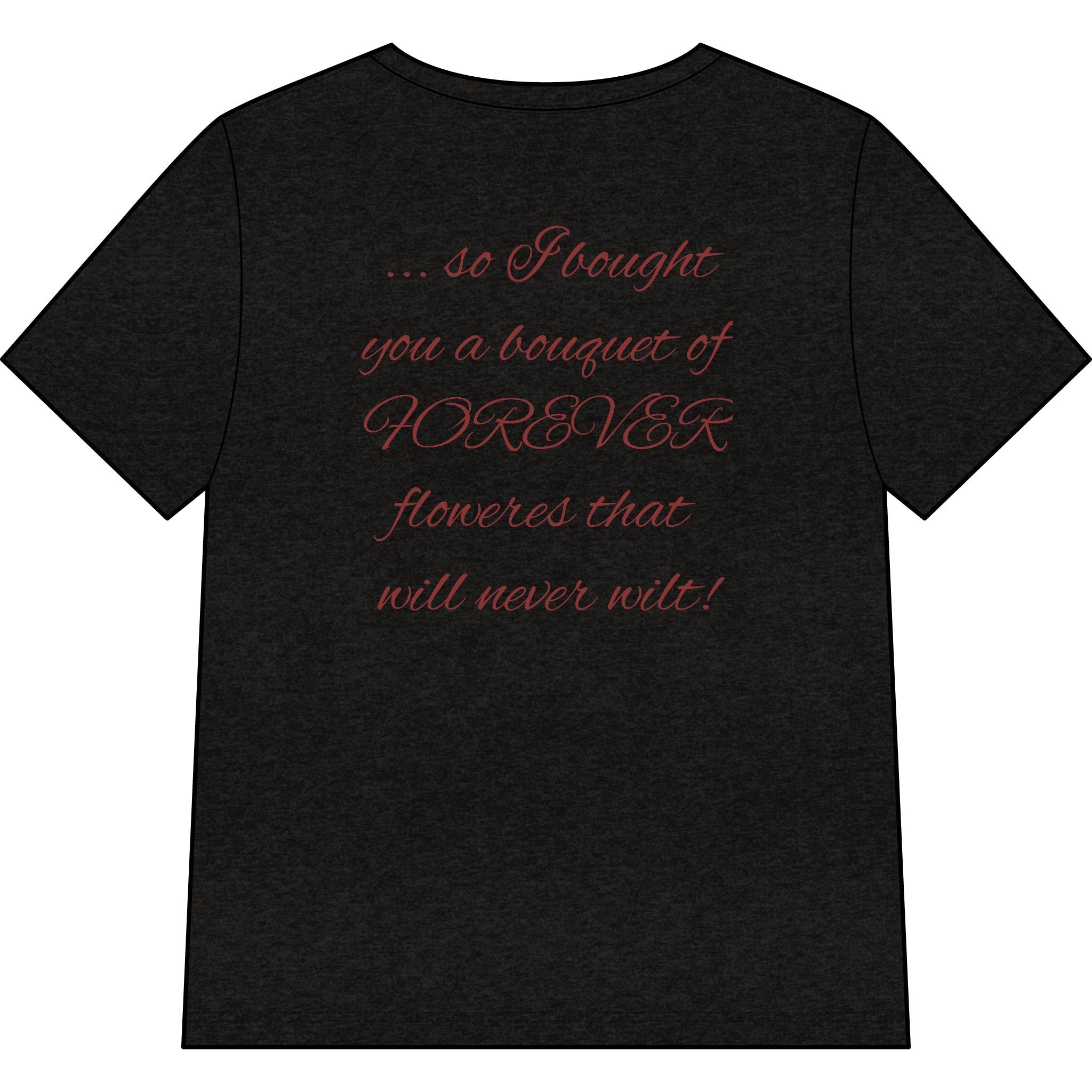 Say Happy Mother's Day with this Heart Tee with flowers that will not wilt — "A Mother's Love is Forever" V‑Neck