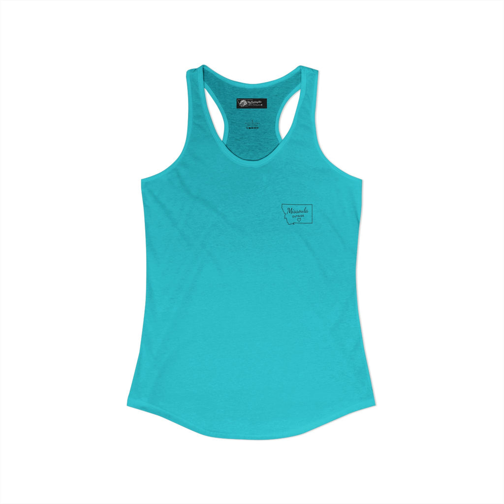 With this women's tank top you can tell tourists where to actually find Missoula ha ha when you wear this Ideal Racerback Tank