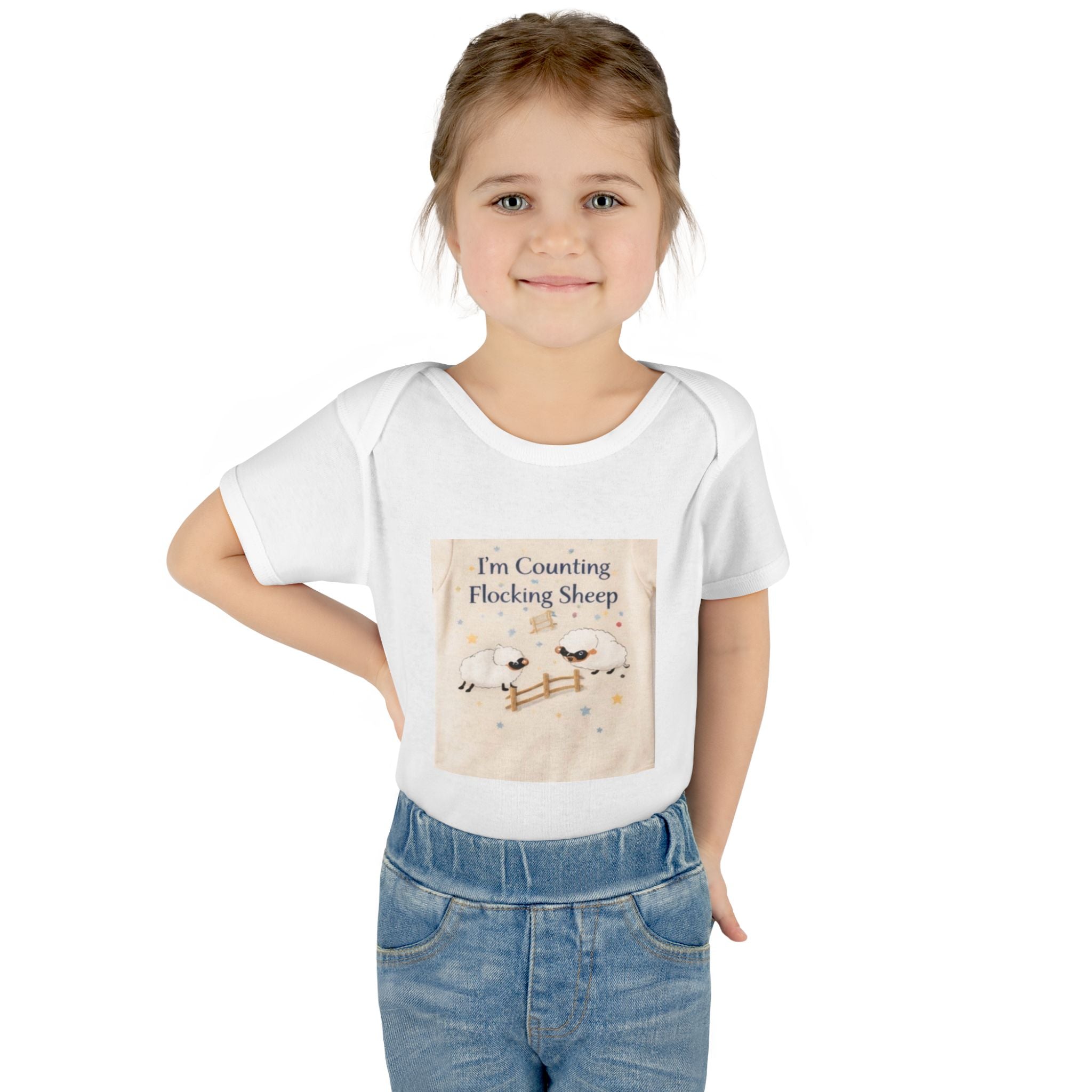 Infant Bodysuit “I'm Counting Flocking Sheep” Cute Baby Sleepwear